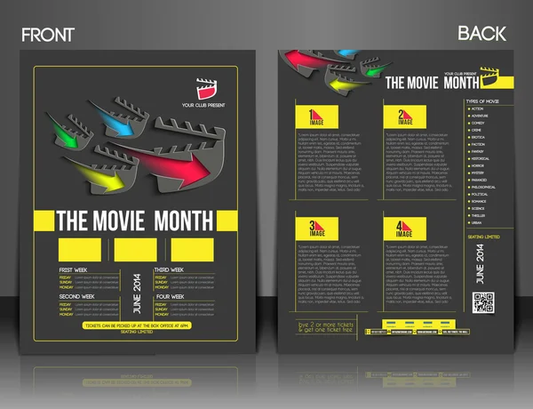 Листовка месяца кино — стоковый вектор