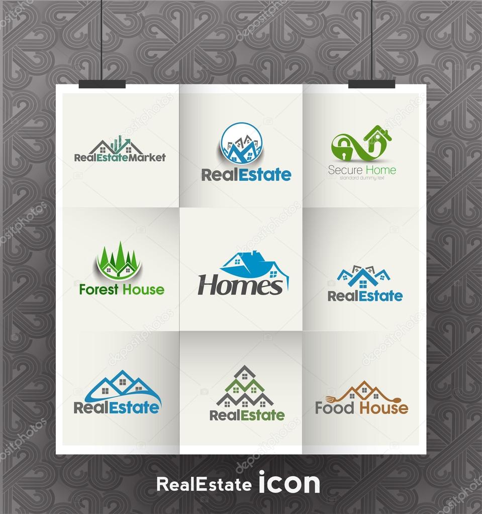 Symbol of real state logo design, isolated vector design