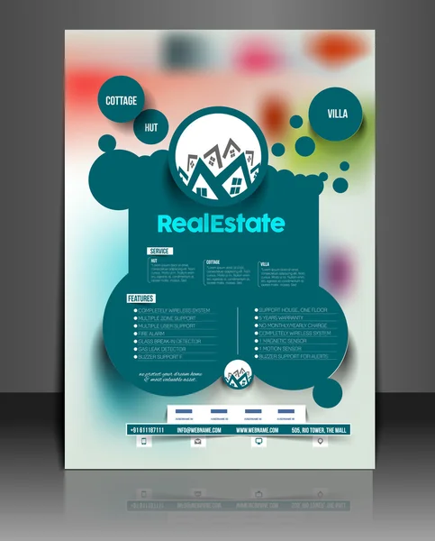 Flyer inmobiliario y cubierta de póster — Vector de stock