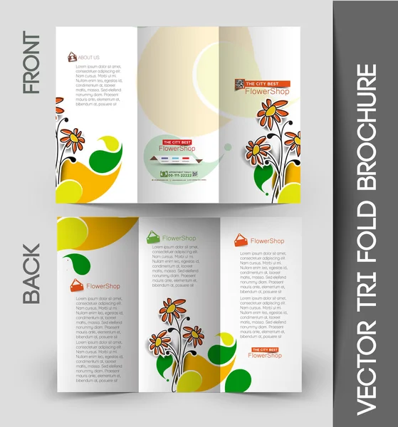 Tri-fold Brochure Design Element — Stock Vector