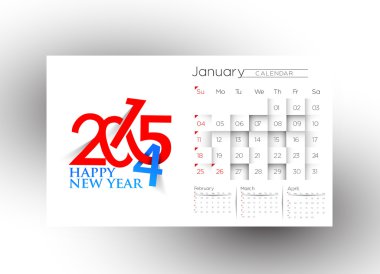 Modern yeni yıl 2015 takvim