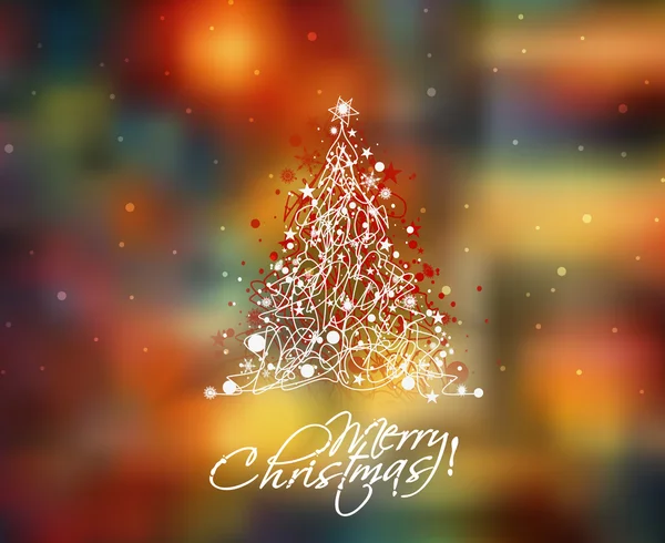 Χριστουγεννιάτικο δέντρο στο παρασκήνιο θαμπάδα με χώρο για κείμενο — Διανυσματικό Αρχείο