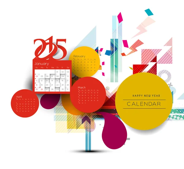 Calendario 2015 del nuovo anno moderno — Vettoriale Stock