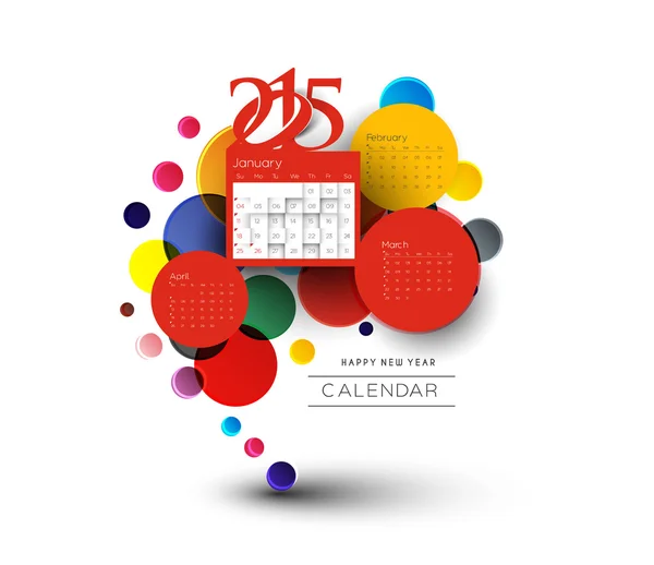 Calendario creativo de año nuevo 2015 Fondo . — Vector de stock