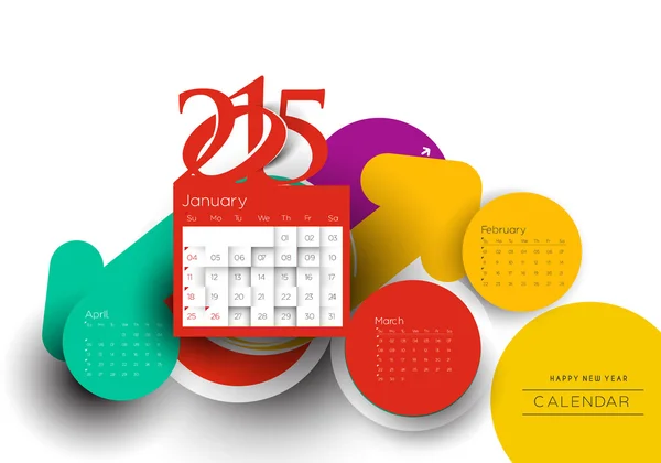 Творческий новогодний календарь 2015 . — стоковый вектор
