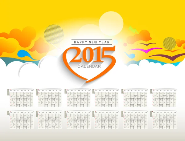 Calendário de Ano Novo Criativo 2015 Fundo . — Vetor de Stock