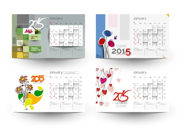 Novoroční tvůrčí kalendář 2015 pozadí. — Stockový vektor