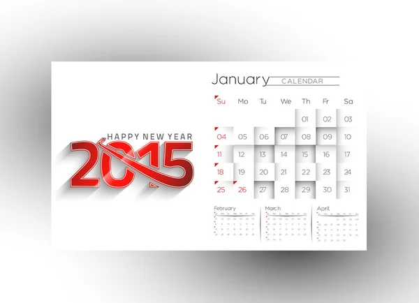 Calendrier du Nouvel An créatif 2015 Contexte . — Image vectorielle