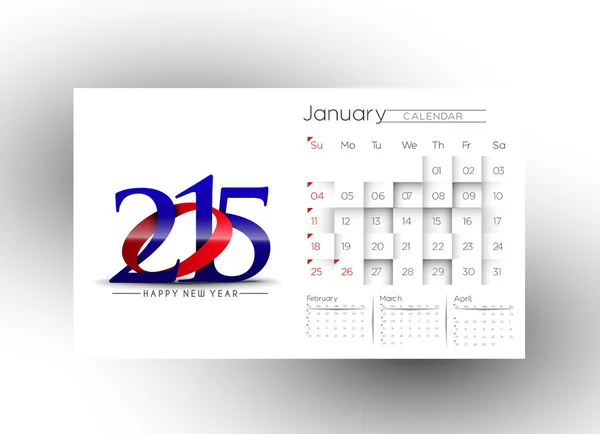 Creatieve nieuwe jaar kalender 2015 achtergrond. — Stockvector