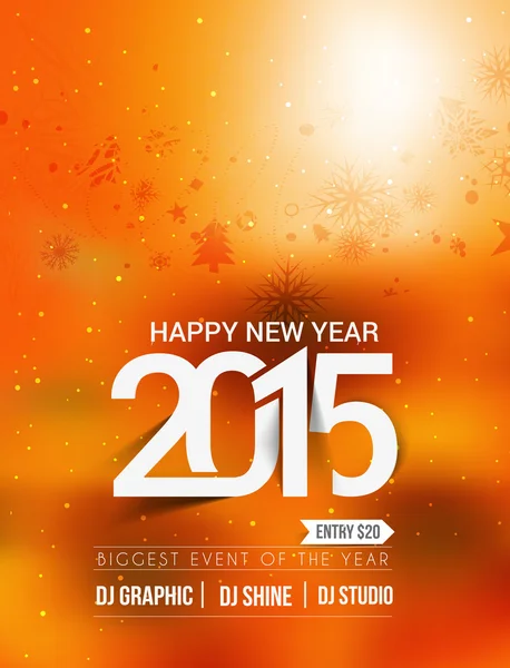 Yeni yıl 2015 partisi el ilanı — Stok Vektör
