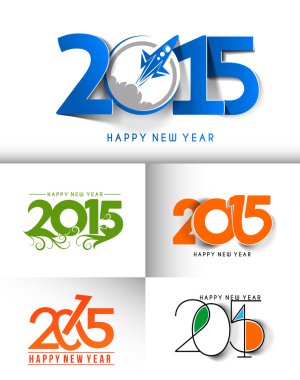 Mutlu yıllar 2015 metin tasarımı