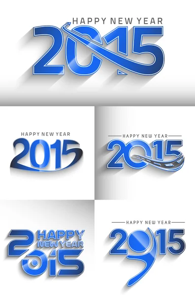 Felice anno nuovo 2015 text design — Vettoriale Stock