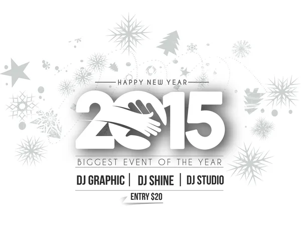 Happy new year 2015 text design - Stok Vektor