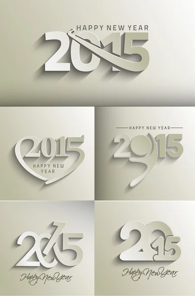 Set of New Year 2015 Text Design — Stock Vector