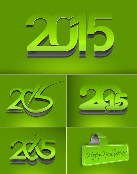 Set of New Year 2015 Text Design — Stock Vector