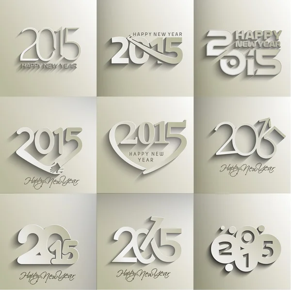 Conjunto de Ano Novo 2015 Design de Texto — Vetor de Stock