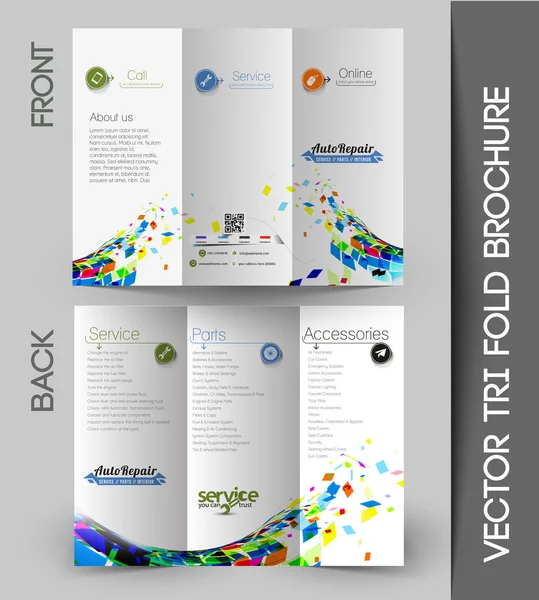 Automobile Center Tri-Fold Brochure — Stock Vector