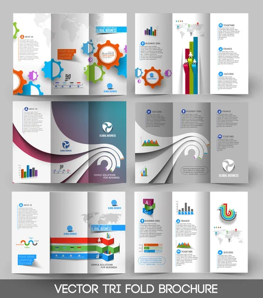 Business Tri-fold Brochure — Stock Vector