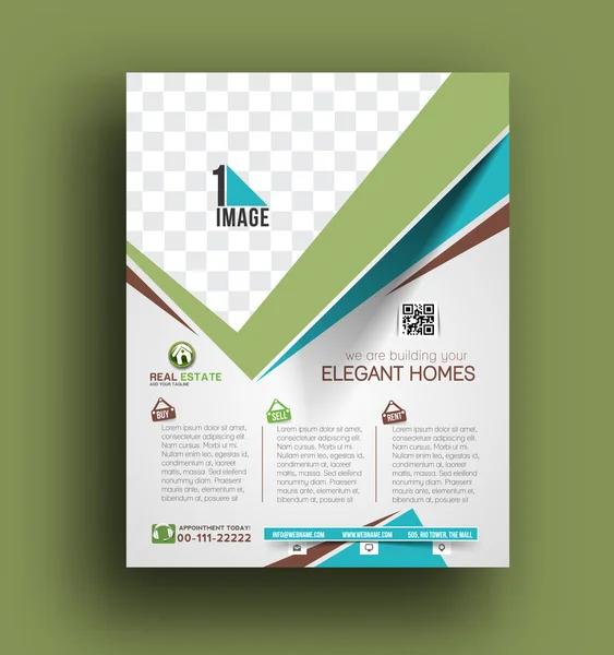 Brochure de l'agent immobilier et modèle d'affiche — Image vectorielle