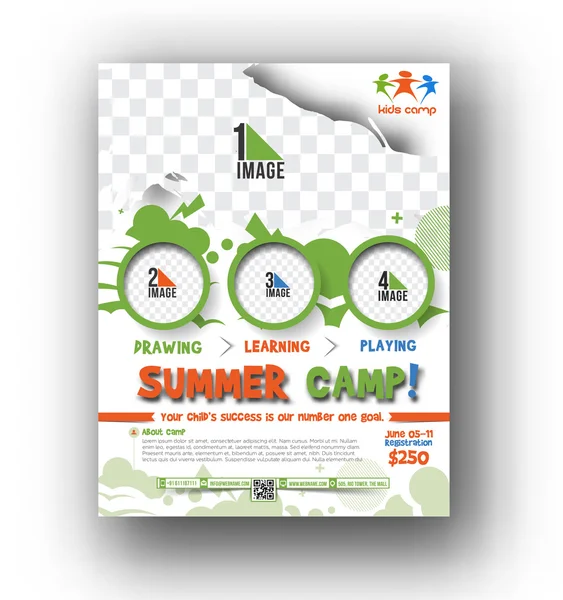 Zomer kamp Flyer & Poster sjabloon — Stockvector