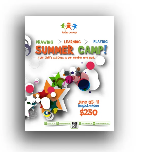 Summer Camp Flyer & affisch mall — Stock vektor