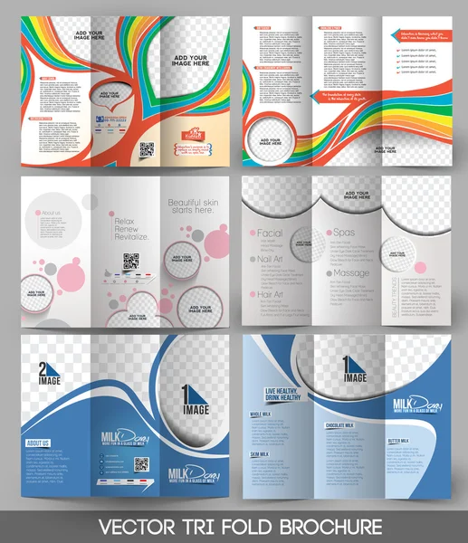 Bundle of Tri-fold Brochure Design — Stock Vector