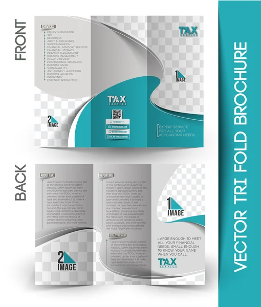 Vergi merkezi üç katlı broşür — Stok Vektör