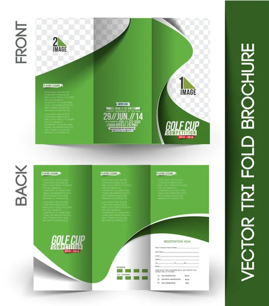 Brochure Tournoi de golf Tri-Fold — Image vectorielle