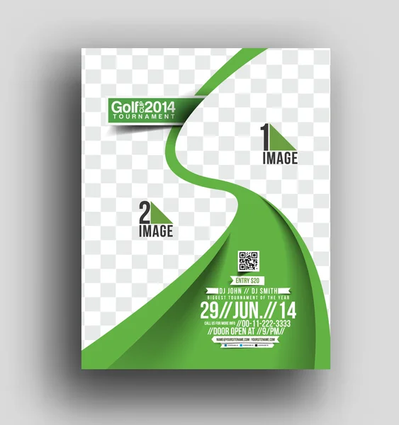 Golftoernooi Flyer — Stockvector