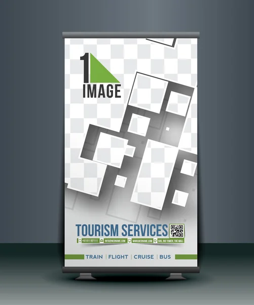 Viajes Srvice Roll Up Banner — Vector de stock