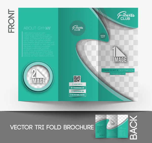 Brochura Tri-Fold do centro de fitness — Vetor de Stock