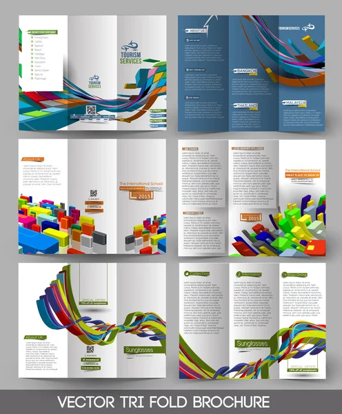 Conception de brochure tricolore — Image vectorielle