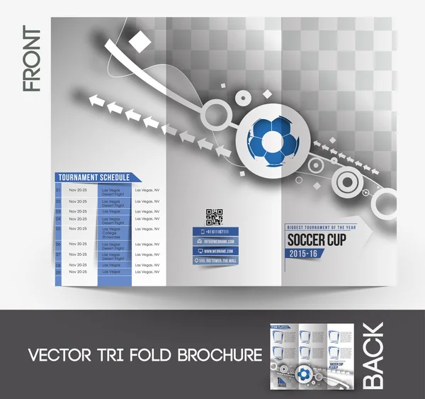 Football Competition Tri-Fold Brochure — Stock Vector