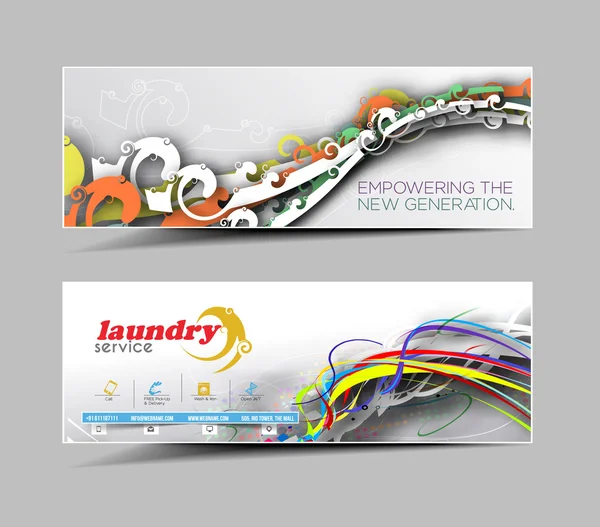 Servicio de lavandería Business Ad Web Banner — Vector de stock