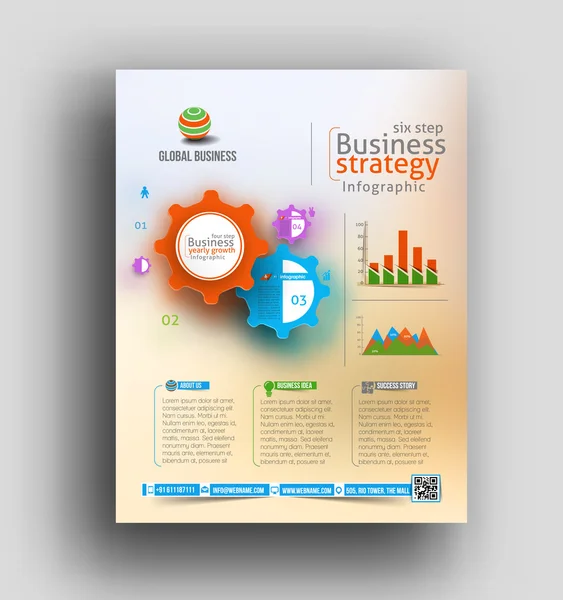 Flyer d'affaires Nfographic — Image vectorielle