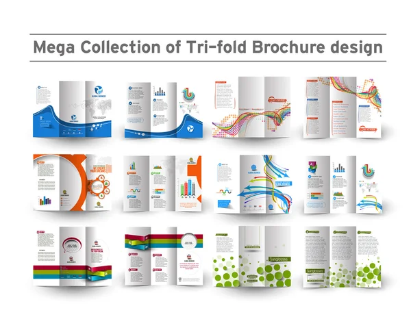 Business infografica triplice Brochure Design — Vettoriale Stock