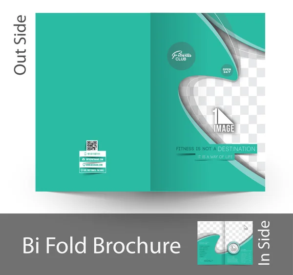 Brochure Bi-Fold del centro fitness — Vettoriale Stock