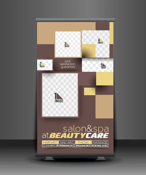 Salón de belleza Roll Up Banner — Vector de stock