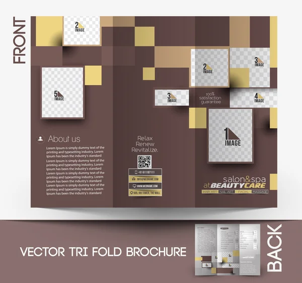 Beleza cuidados & salão brochura — Vetor de Stock