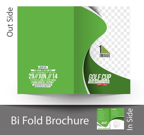 Golf Tournament Bi-Fold Brochure — Stock Vector