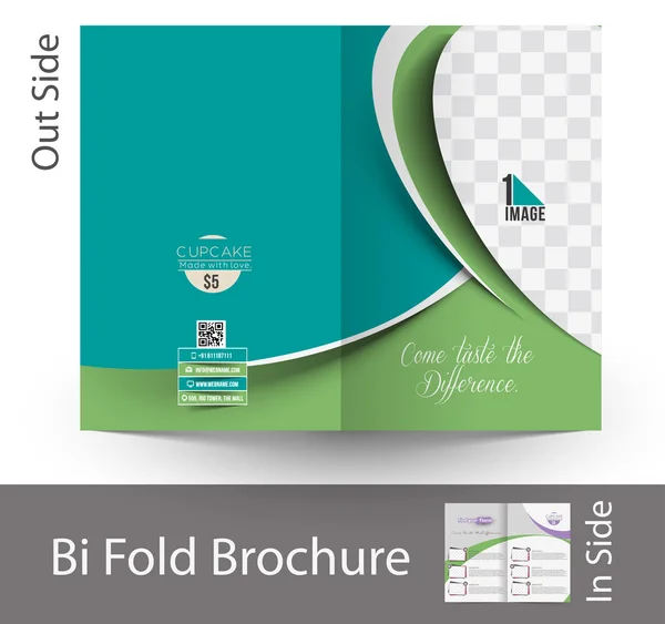 Cup Cake Shop Bi-Fold brožura — Stockový vektor