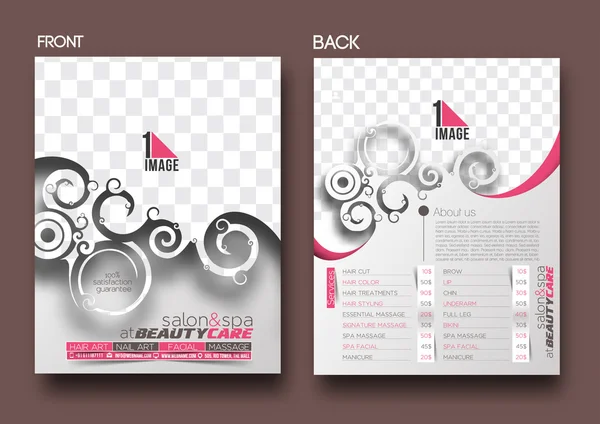 Schoonheid zorg & salon flyer — Stockvector