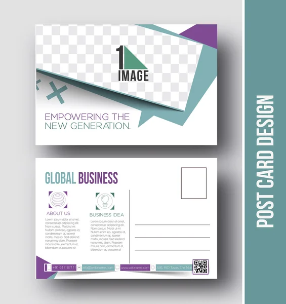 Global Business Post Card — Vector de stoc