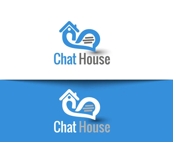 Chat huis vector logo — Stockvector