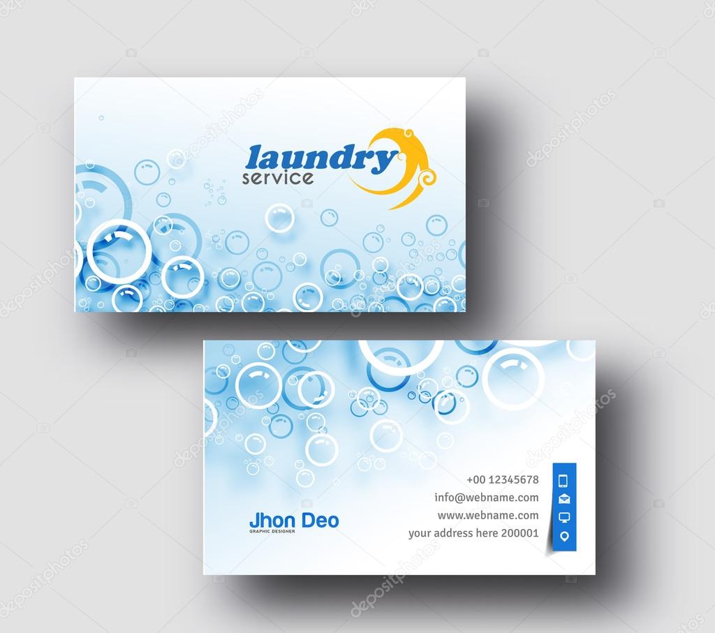 Laundry Service Business Card Stock Vector Image by With laundry service agreement template