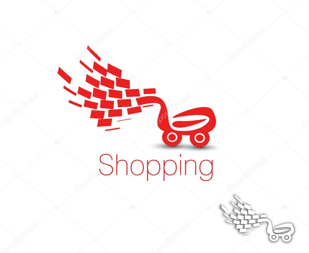 Shopping cart logo, shopping basket design- vector illustration