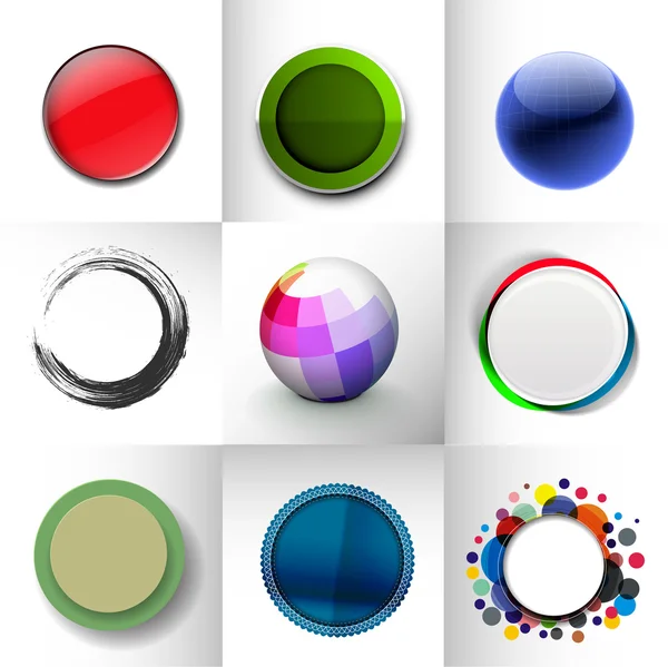 Diseño de botón de círculo — Vector de stock