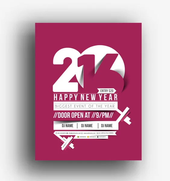 New Year Party Flyer — Stock Vector