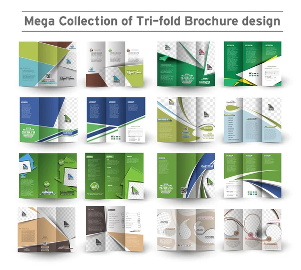 Diseño de folletos de negocios corporativos Tri-Fold — Vector de stock