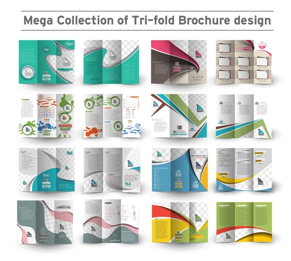 Diseño de folletos de negocios corporativos Tri-Fold — Vector de stock